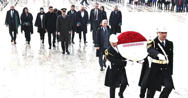 Erzurum Barosu ndan Anıtkabir e anlamlı ziyaret Erzurum Haberleri