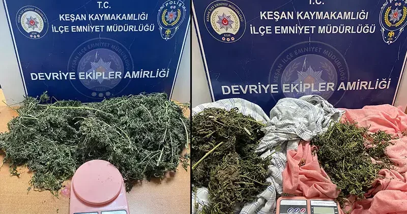 Araçtaki çarşafların içinden uyuşturucu çıktı