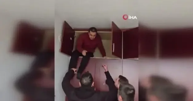 Suç makinesi saklandığı dolapta kıskıvrak yakalandı