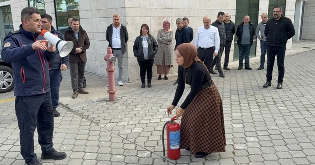 Samsun Adliyesi nde yangın söndürme tatbikatı Samsun Haberleri