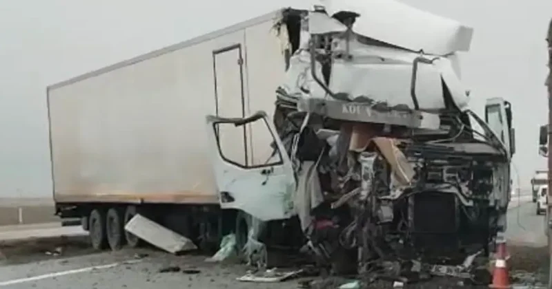 Tır yol kenarındaki tırın dorsesine çarptı: 1 yaralı