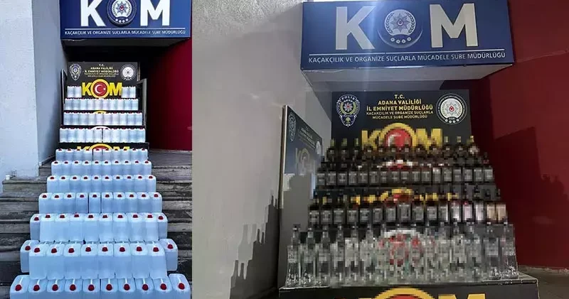 Yılbaşı öncesi Adana da 2 bin litre sahte etil alkol ele geçirildi