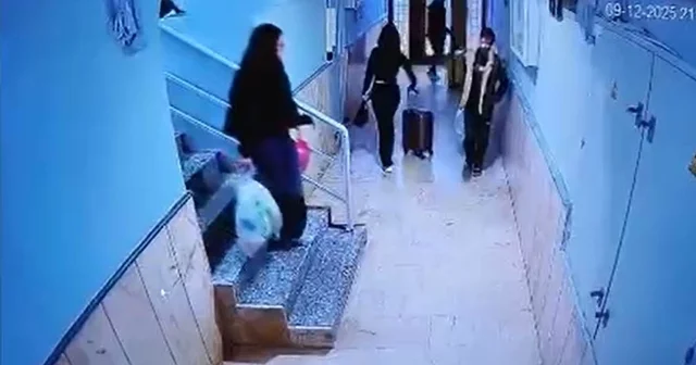 Güllü nün kızı ve arkadaşının valizlerle kaçmaya çalıştığı anlar kamerada Yalova Haberleri