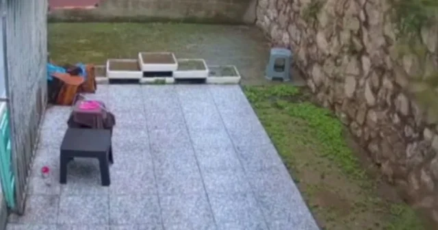 Edirne de korku dolu anlar kamerada: İstinat duvarı devrildi binalar boşaltıldı VİDEO İZLE