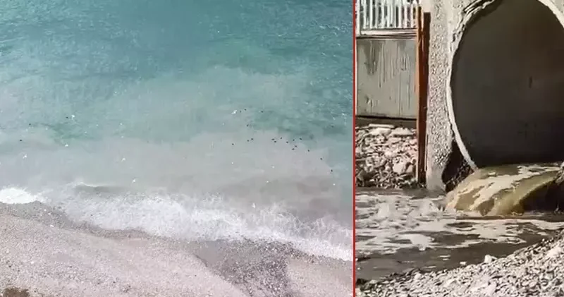 İSKİ nin arıtma tesisinden bırakılan suyla denizin rengi değişti