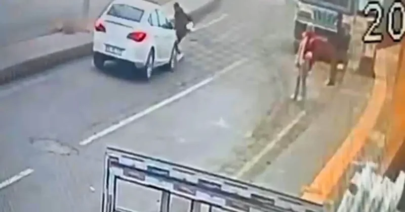 Siirt’te otomobilin yayaya çarptığı anlar kameraya yansıdı