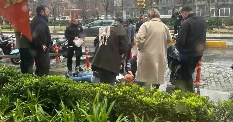 İstanbul da şiddetli fırtına faciası: Devrilen tabela genç kadının üzerine çöktü