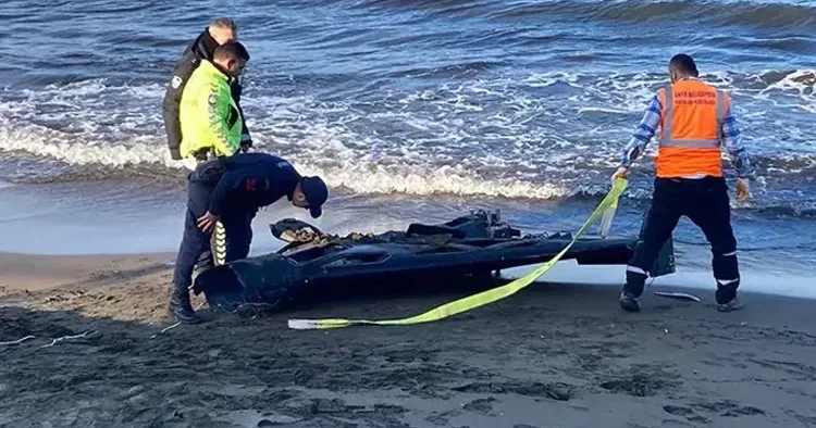 İHA alarmı! Ordu da sahile vurdu