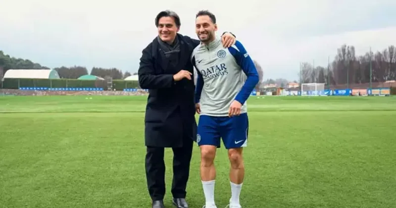Vincenzo Montella, İtalya da kaptan Hakan Çalhanoğlu ile görüştü