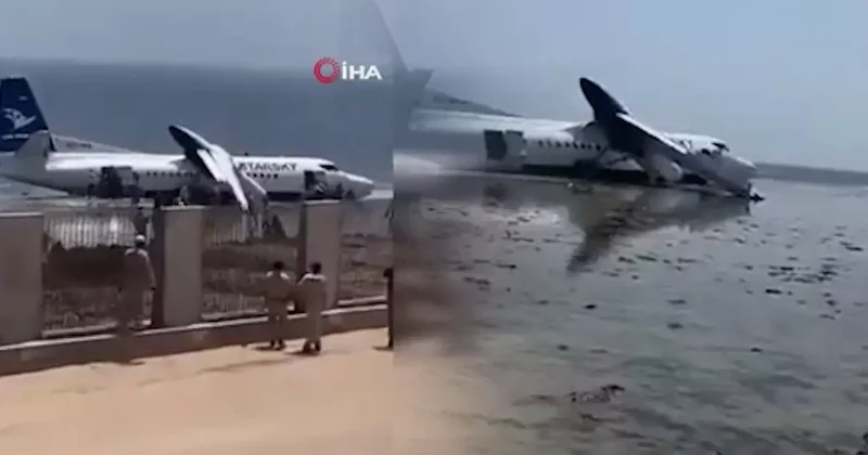 Kabus anları kamerada! 55 yolcu taşıyan uçağın havada kanadı koptu