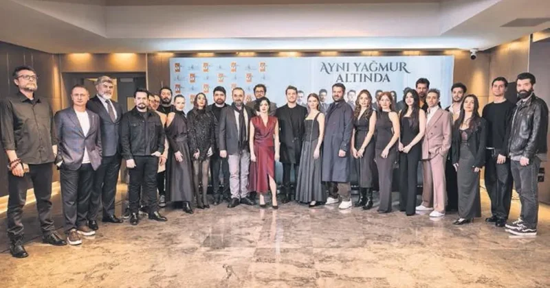 Atv nin yeni dizisi Aynı Yağmur Altında yı tüm ekip birlikte izledi