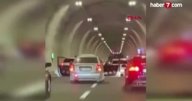 Antalya da tünelde trafiği tehlikeye sokan sürücüye ceza!