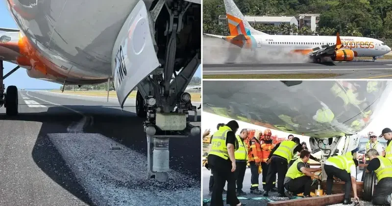 Havalimanında korku dolu anlar: Uçağın iniş takımı koptu Dünya Haberleri