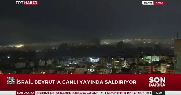 İsrail canlı yayında Beyrut u bombalıyor