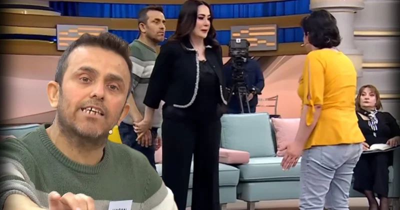 Canlı yayında şiddet krizi! Eşinden dayak yediğini söyleyen Hasan kaçacak yer aradı