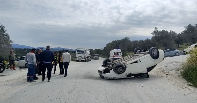 80 yaşındaki sürücü takla atan araçtan sağ çıktı Aydın Haberleri