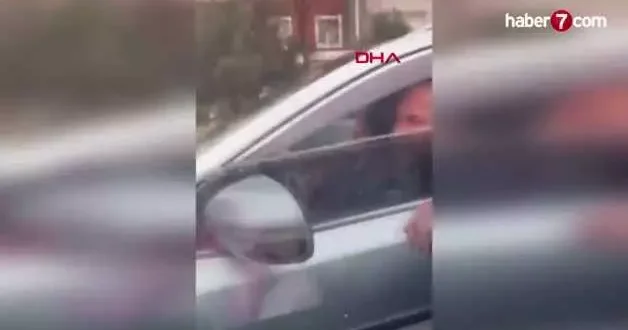 ‘Yayaya yol verdin’ diye terör estirdi: Çocuğum var feryadını duymadı, aracına saldırdı