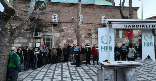 Afyonkarahisar da İsrail in Filistinli esirlere yönelik idam yasası protesto edildi Afyonkarahisar Haberleri