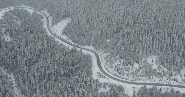 Nisan ayında Ilgaz Dağı beyaza büründü VİDEO İZLE