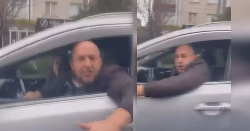 Araçta çocuğum var, git diyen kadını dinlemedi: Aynasına vurdu!