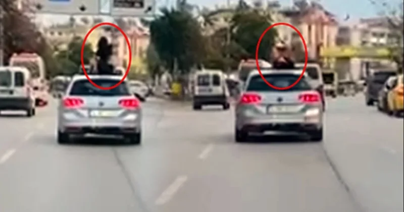 Trafiğin ortasında arabanın tavanında dans etmeye başladı Sözcü Gazetesi
