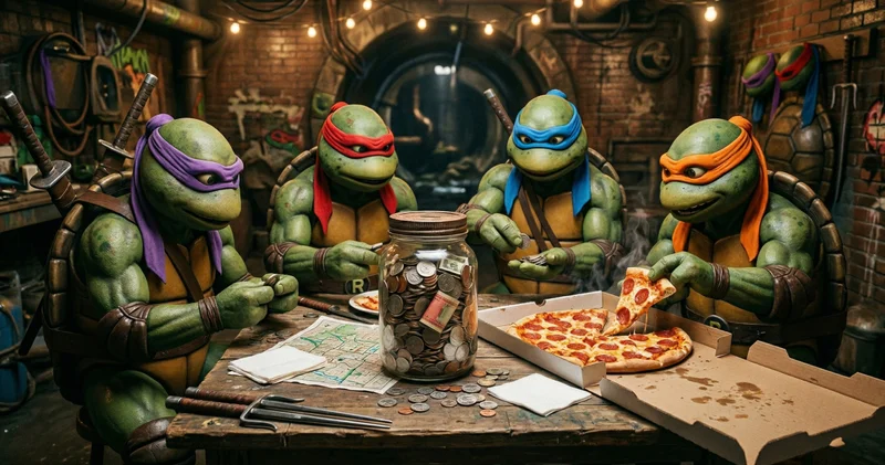 Çocukluğumuzun en büyük gizemi çözülüyor: Ninja Kaplumbağalar pizza alacak parayı nereden buluyordu?