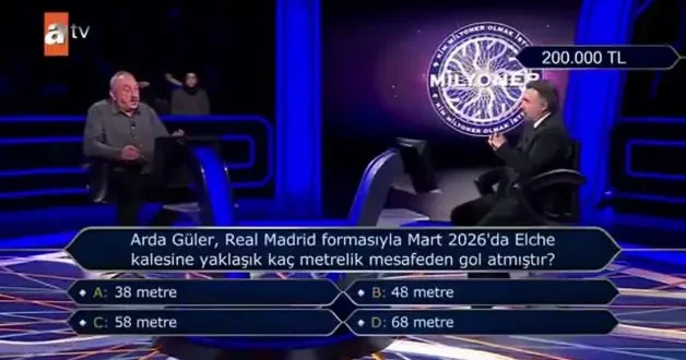 Arda Güler in çok konuşulan golü Milyoner de soruldu