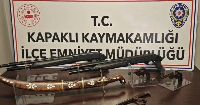 Kapaklı da tarihi silahlar ele geçirildi Tekirdağ Haberleri