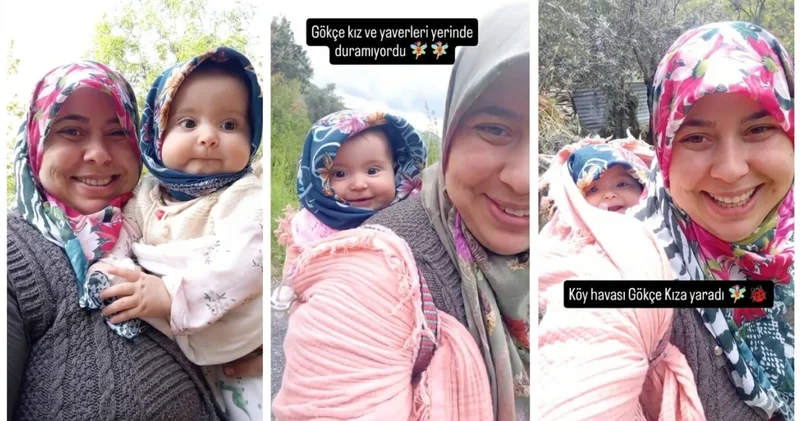 7.7 aylık minik Gökçe annesinin sırtında fenomen oldu