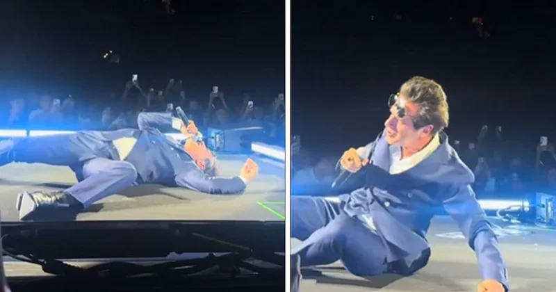 Konserden görüntüler ortalığı karıştırdı: Teoman kendini yere attı Sözcü Gazetesi