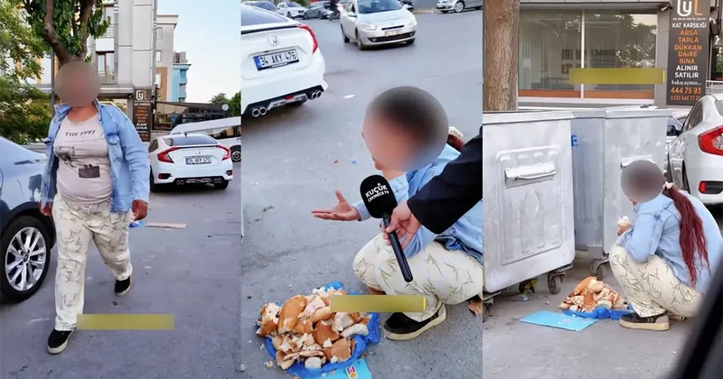 Çöp konteynerinin yanında ekmek yerken görüntülendi! Duygu sömürüyorsun deyince...