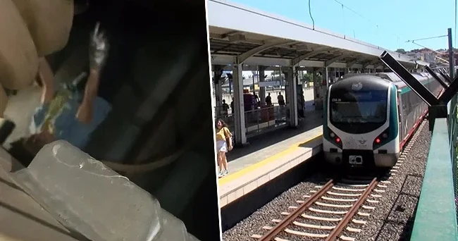 Marmaray da korku dolu anlar: Raylara oturan yolcu trenin altında sıkıştı