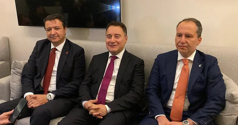 Dikkat çeken kare! DEVA, Saadet ve Yeniden Refah parti liderleri TBMM de bir araya geldi