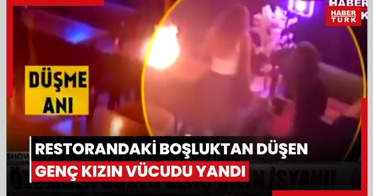 Restorandaki boşluktan iki kat aşağı düştü