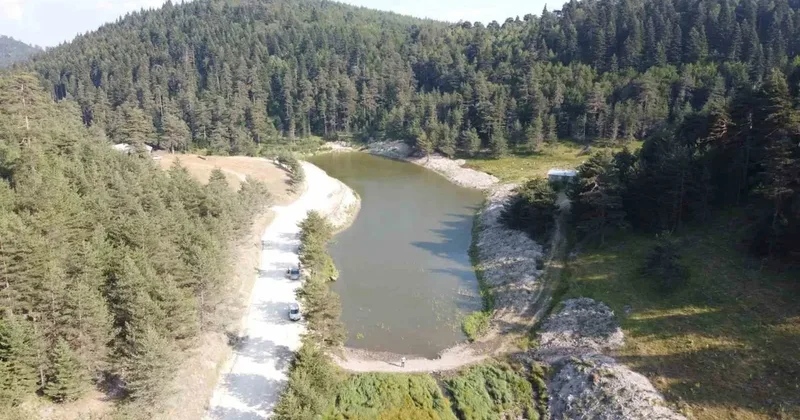 Bolu’da orman yangınlarına müdahalede kritik rol oynayan Sarpıncık Göleti’nde temizlik yapıldı