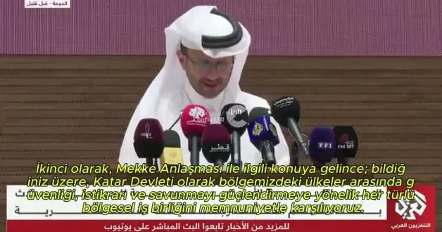 Katar dan Bölgesel Güvenlik vurgusu ve Mekke Anlaşması na olumlu yaklaşım