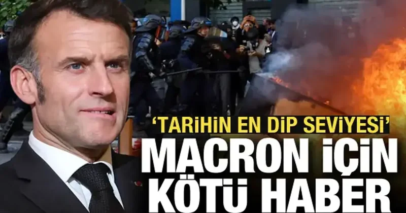 Sokaklar ateşe verildi, Macron a güven rekor seviyede düştü