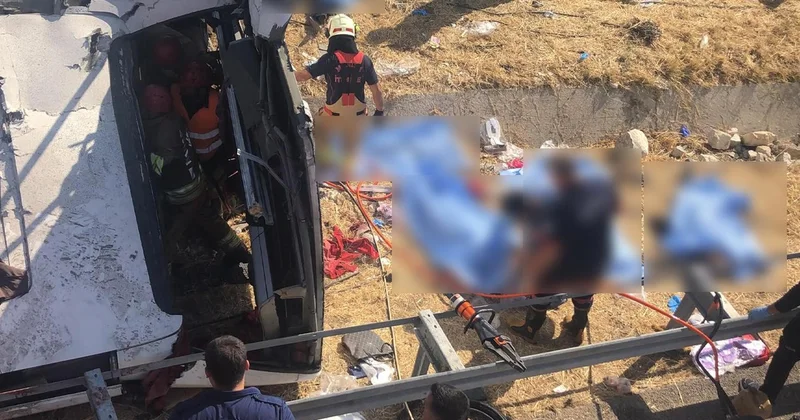 Manisa da katliam gibi kaza! Olay yerinden ilk görüntüler