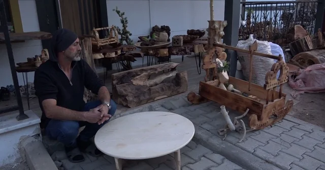 Ağaç parçalarını eşyaya dönüştürüyor; hayali müze kurmak Artvin Haberleri