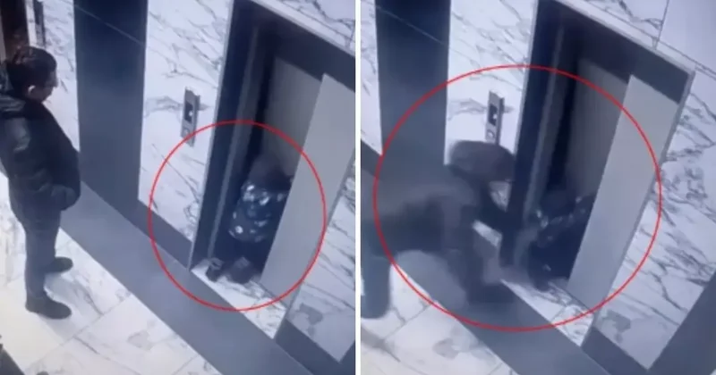 Dehşet anları kamerada: Küçük çocuk asansör boşluğuna düştü!