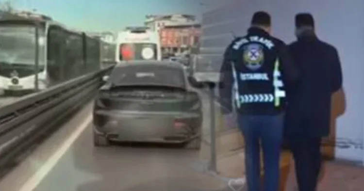 Ambulansa yol vermeyen sürücü yakalandı