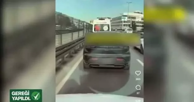 Ambulansa yol vermeyen maganda hakkında Gereği yapıldı