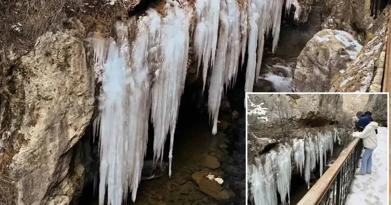 Kanyon buz tuttu: Dev sarkıtlar görenleri hayran bıraktı Aktüel Haberleri