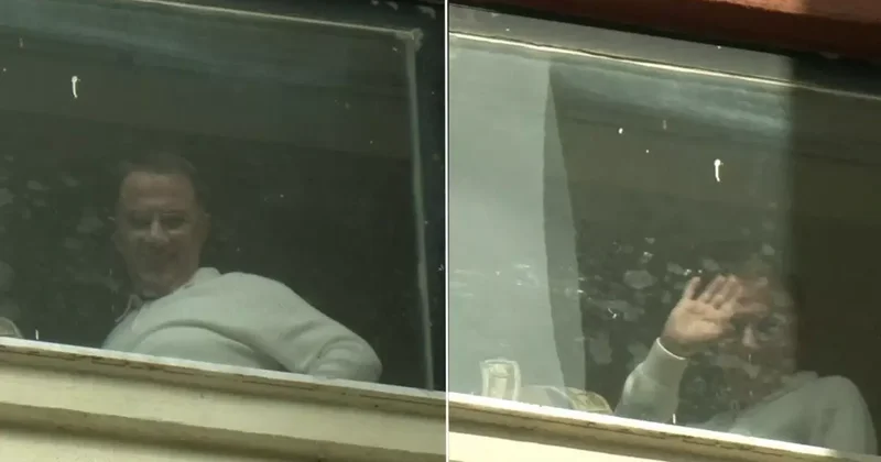 Ameliyat masasına yatacak olan Murat Çalık hastane camından el salladı