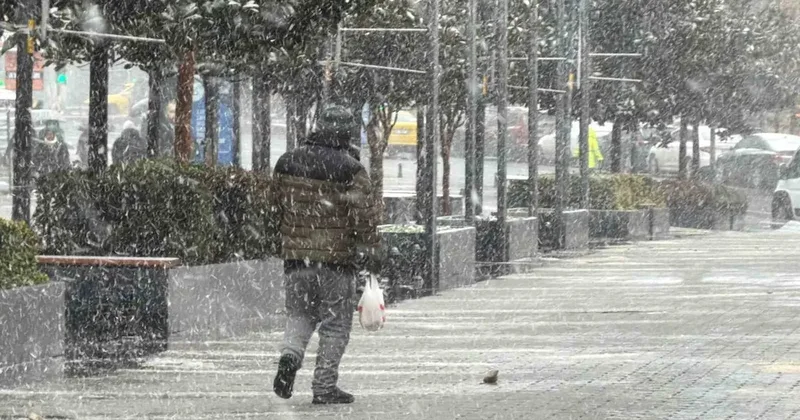 Arnavuköy’de kar yağışı