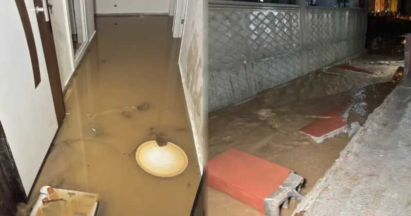 Şiddetli yağış Adana’yı vurdu: İstinat duvarı çöktü siteyi su bastı