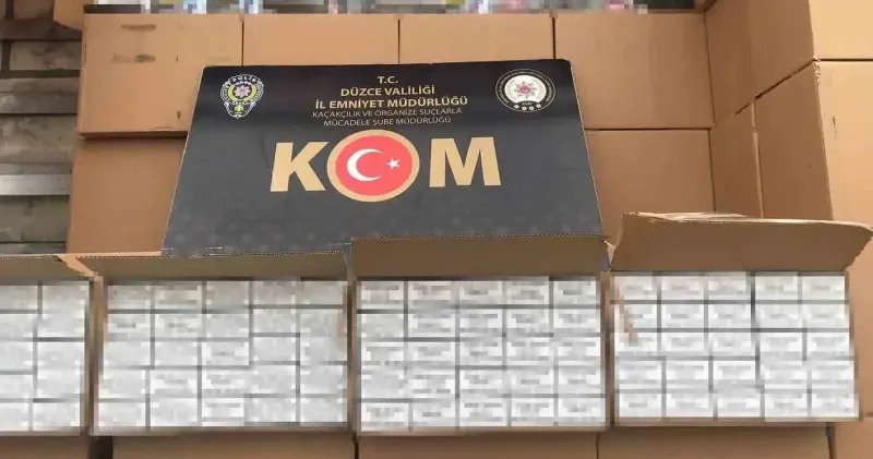Düzce’de 1 milyon 288 bin 920 adet makaron ele geçirildi Düzce Haberleri