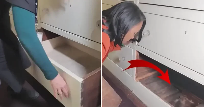 Şifonyerin alt çekmecesinde gizli bir geçit bulundu