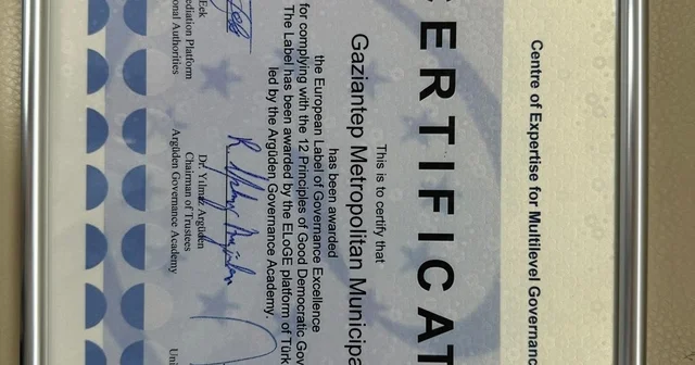 Gaziantep Büyükşehir e Avrupa dan yönetişim ödülü Gaziantep Haberleri