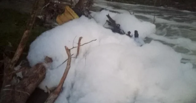 Köpüren dereden ağır kokular yükseliyor Deredeki endişe veren manzara nefes aldırmıyor Kocaeli Haberleri